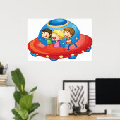 UFO宇宙船宇宙アドベンチャーの子供たち ポスター (ホームオフィス)