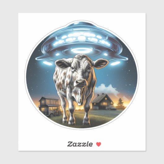 UFO宇宙船牛 シール (シート)