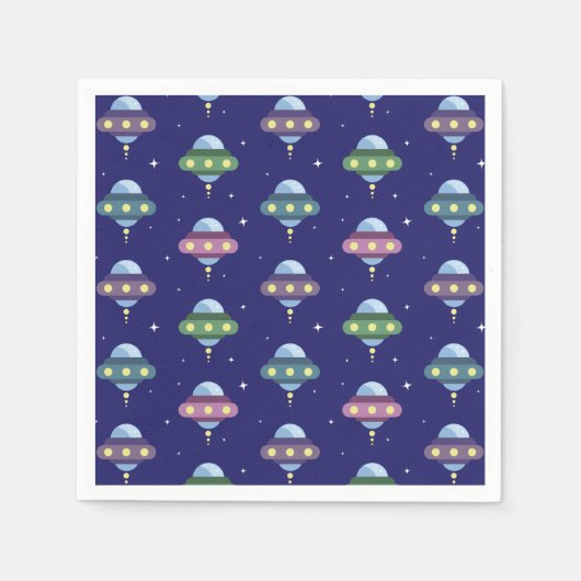 UFO宇宙誕生日パーティー スタンダードカクテルナプキン (正面)