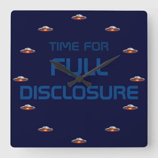 UFO完全公開時計 スクエア壁時計 (正面)