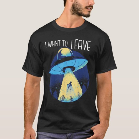 UFO拉致エイリアンは惑星離れ地球Spに望む Tシャツ (正面)