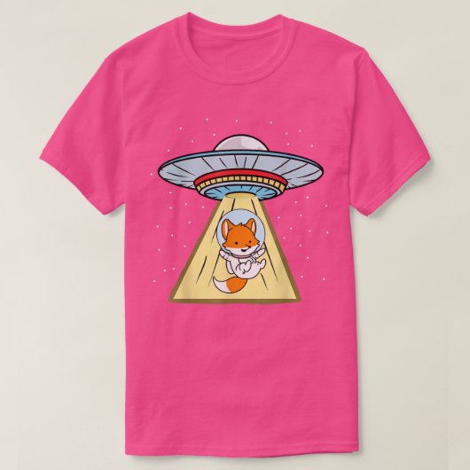 Ufo拉致キツネ宇宙飛行士Tシャツ Tシャツ (デザイン正面)