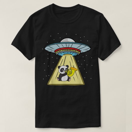 Ufo拉致パンダ遊ズフランスのホーン Tシャツ (デザイン正面)