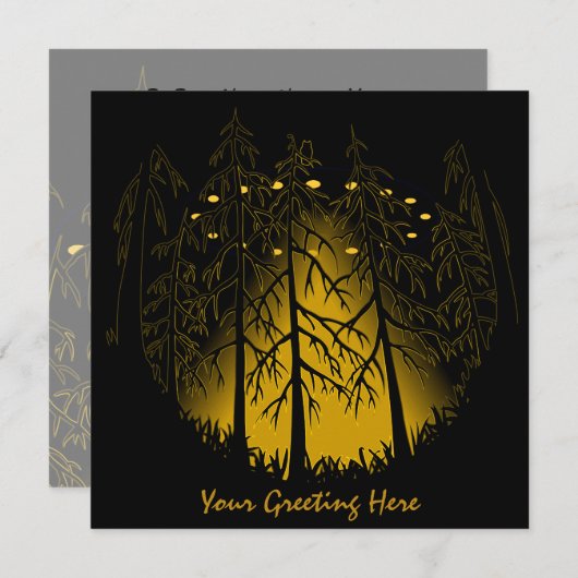 UFO招待状パーソナライズされたSPACESHIPアートRSVP 招待状 (正面/裏面)