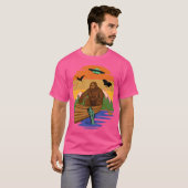 Ufo海の生き物とCryptid River Bigfoot Tシャツ (正面フル)