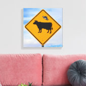 UFO牛の横断標識 キャンバスプリント (インサイチュ (リビング))