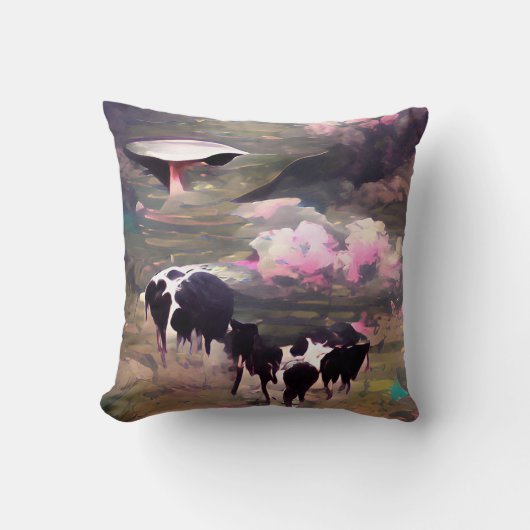 UFO牛の誘拐 クッション (正面)