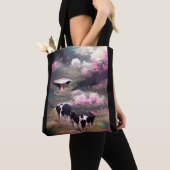 UFO牛の誘拐 トートバッグ (クローズアップ)