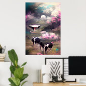 UFO牛の誘拐 ポスター (ホームオフィス)