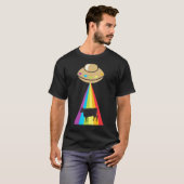 UFO牛虹色ビーム誘拐 Tシャツ (正面フル)