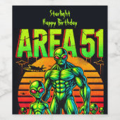 UFO白熱［赤熱］光を放つが領域51を越えて現れる ワインラベル (シングルラベル)