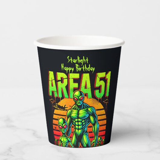 UFO白熱［赤熱］光を放つが領域51を越えて現れる 紙コップ (正面)