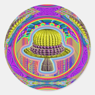 UFO知恵ステッカー ラウンドシール