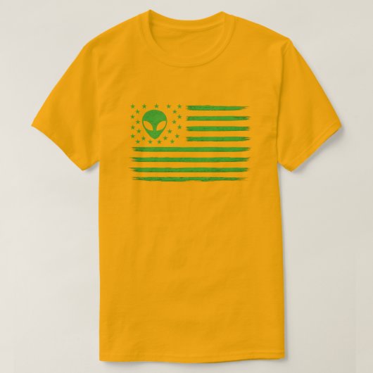 UFO米国国旗 Tシャツ (デザイン正面)