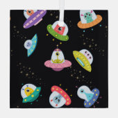 UFO船のパターン ガラスオーナメント (裏面)