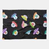 UFO船のパターン キッチンタオル (横)