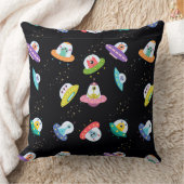UFO船のパターン クッション (ブランケット)