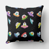 UFO船のパターン クッション (裏面)