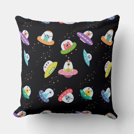 UFO船のパターン クッション (正面)