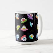 UFO船のパターン コーヒーマグカップ (正面右)