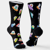 UFO船のパターン ソックス (傾斜あり)