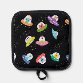 UFO船のパターン 鍋敷き