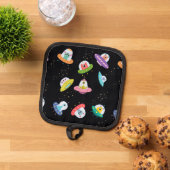 UFO船のパターン 鍋敷き (トップダウン)