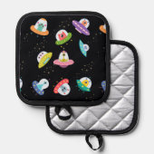 UFO船のパターン 鍋敷き (正面/裏面)