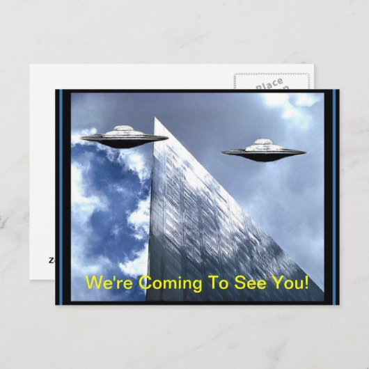 UFO訪問地球はがき ポストカード (正面/裏面)