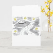 UFO誕生日 カード (黄色い花)