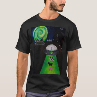 UFO誘拐ペイントデザイン Tシャツ