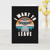 UFO離れエイリアン カード (黄色い花)