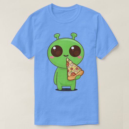 Ufo食べかわいいおもしろいエイリアン日本のマンガ Tシャツ (デザイン正面)