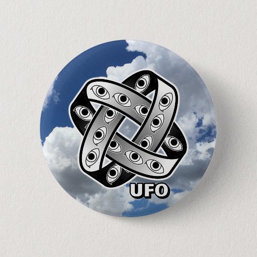 UFO おたけび目  缶バッジ (正面)