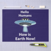 UFO こんにちは 人間 地球は今どうですか UFO 薄葉紙 (クラフト)