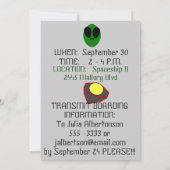 UFO -エイリアン誕生日招待状 招待状 (裏面)