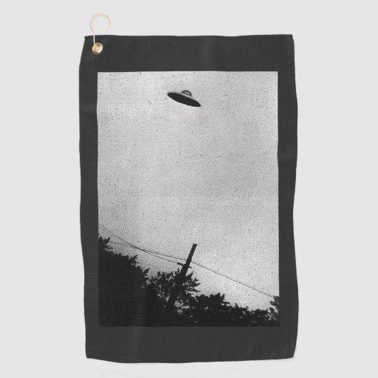 UFO エイリアン 異星人 宇宙船 極秘 ゴルフタオル (正面)