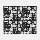 UFO,エイリアン, Bigfoot Cryptid フリースブランケット (正面(横))