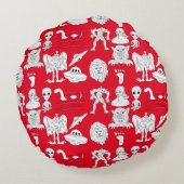 UFO,エイリアン, Bigfoot Cryptid ラウンドクッション (裏面)