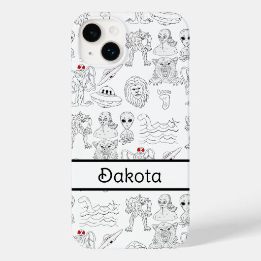 UFO、パーソナライズされたエイリアン、Bigfoot Cryptid Case-Mate iPhoneケース (裏面)