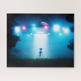 UFO ホバリング エイリアン ビジター ETが家に来た SF ジグソーパズル