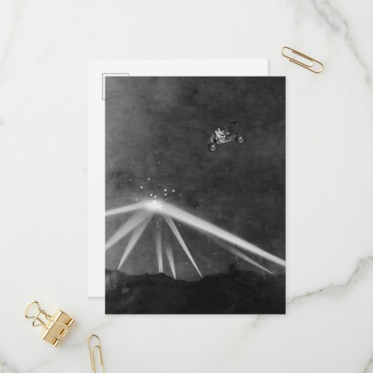 UFO&ムーン乳母車ルナローバーヴィンテージLAフライト インビテーションポストカード (正面/裏面インサイチュ)