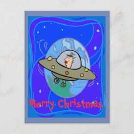 UFO，メリークリスマス，変更文字休日はがき シーズンポストカード