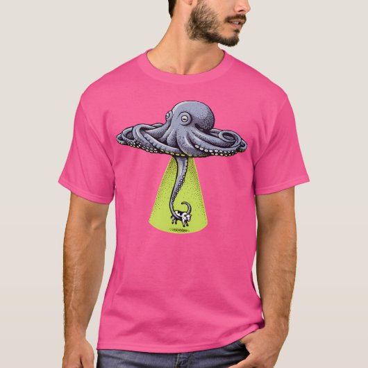 Ufo(不明な飛んでいるタコ) Tシャツ (正面)