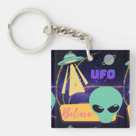 UFO、地球外生命体を信じる キーホルダー