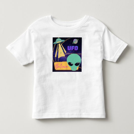 UFO、地球外生命体を信じる トドラーTシャツ (正面)