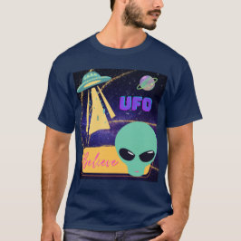 UFO、地球外生命体を信じる Tシャツ