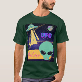 UFO、地球外生命体を信じる Tシャツ