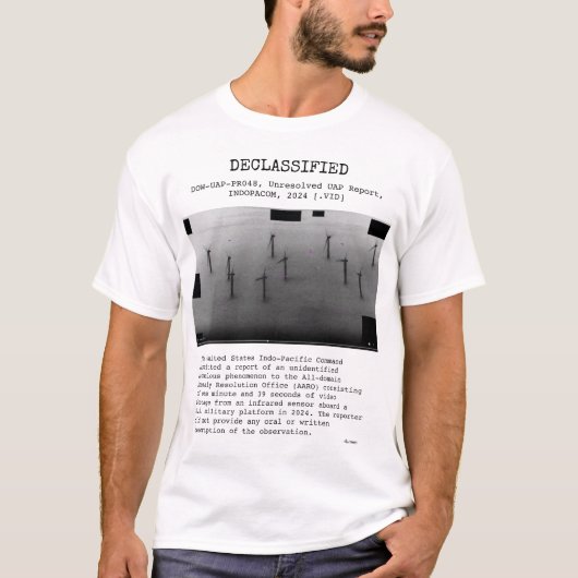 UFO - 機密解除 DOW-UAP-PR048, INDOCOM, 2024 Tシャツ (正面)