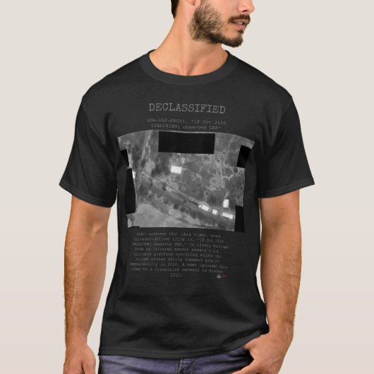 UFO - 機密解除 DOW-UAP-PR081、"2020年10月18日 [CA] Tシャツ (正面)